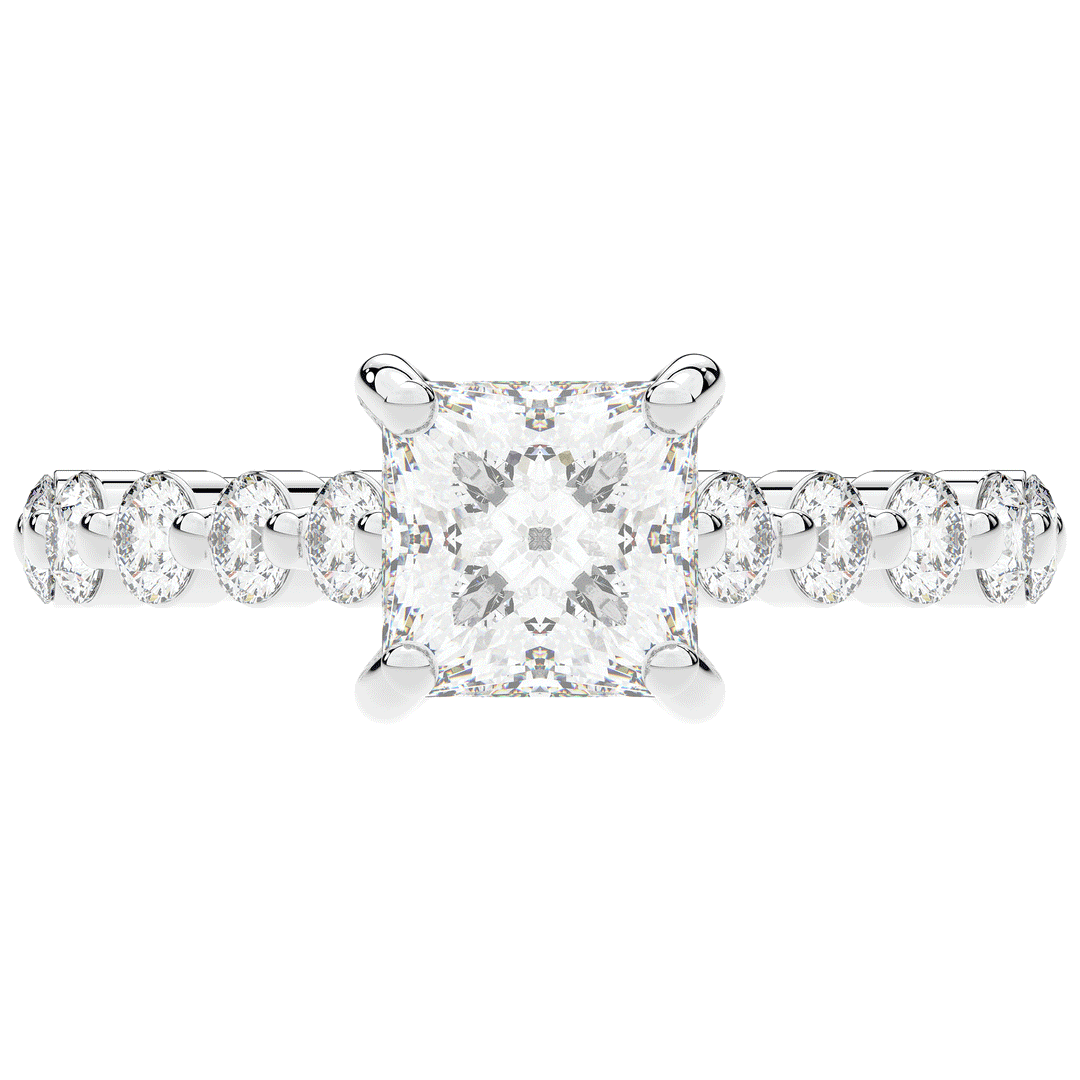 3.90CT.TW PRINCESS LAB DIAMOND ENGAGEMENT RING - Nazarelle