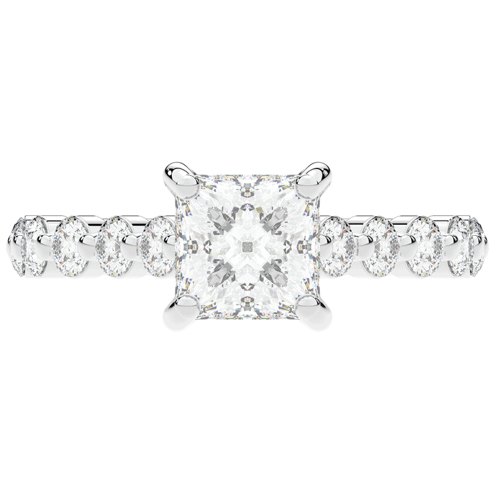 3.90CT.TW PRINCESS LAB DIAMOND ENGAGEMENT RING - Nazarelle