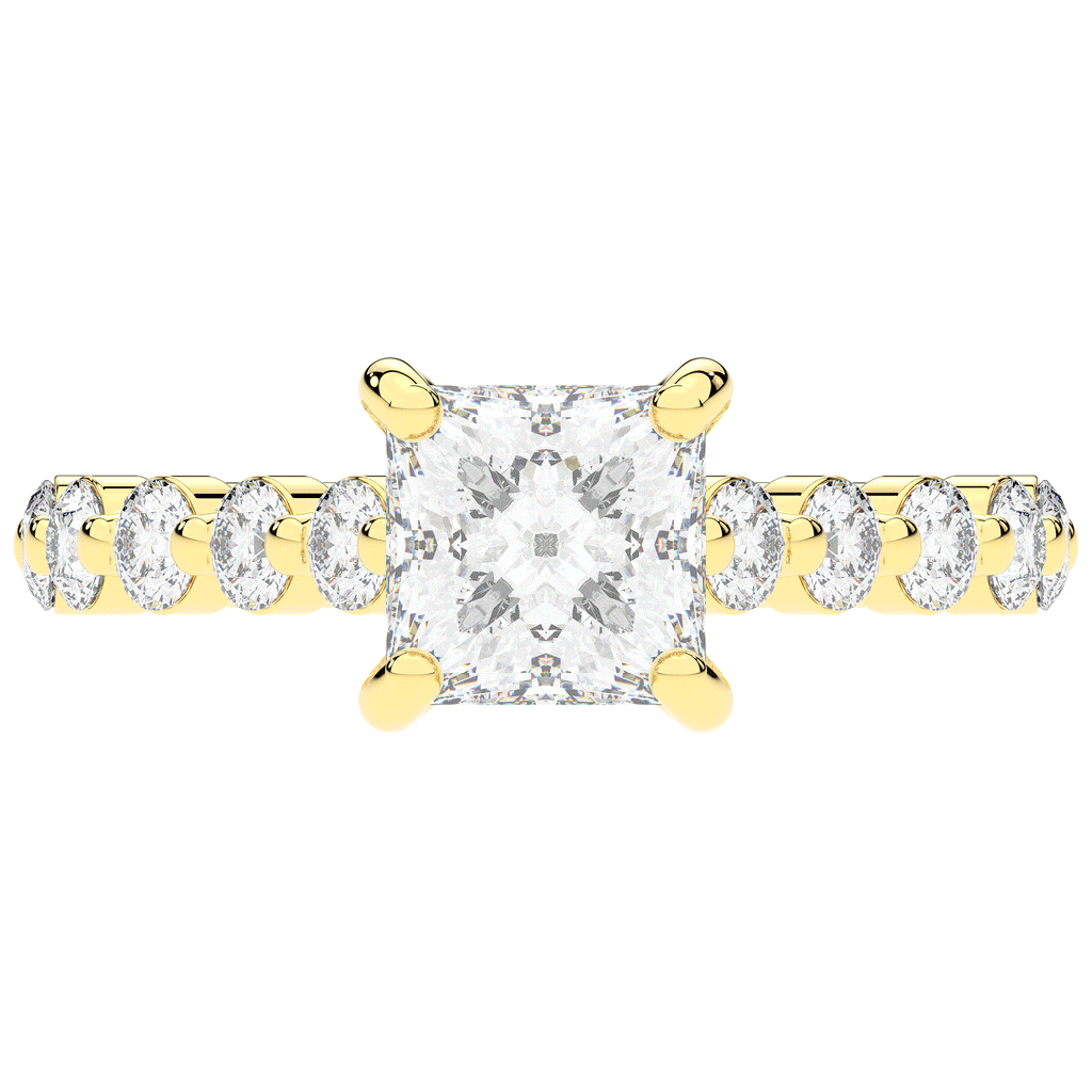 3.90CT.TW PRINCESS LAB DIAMOND ENGAGEMENT RING - Nazarelle