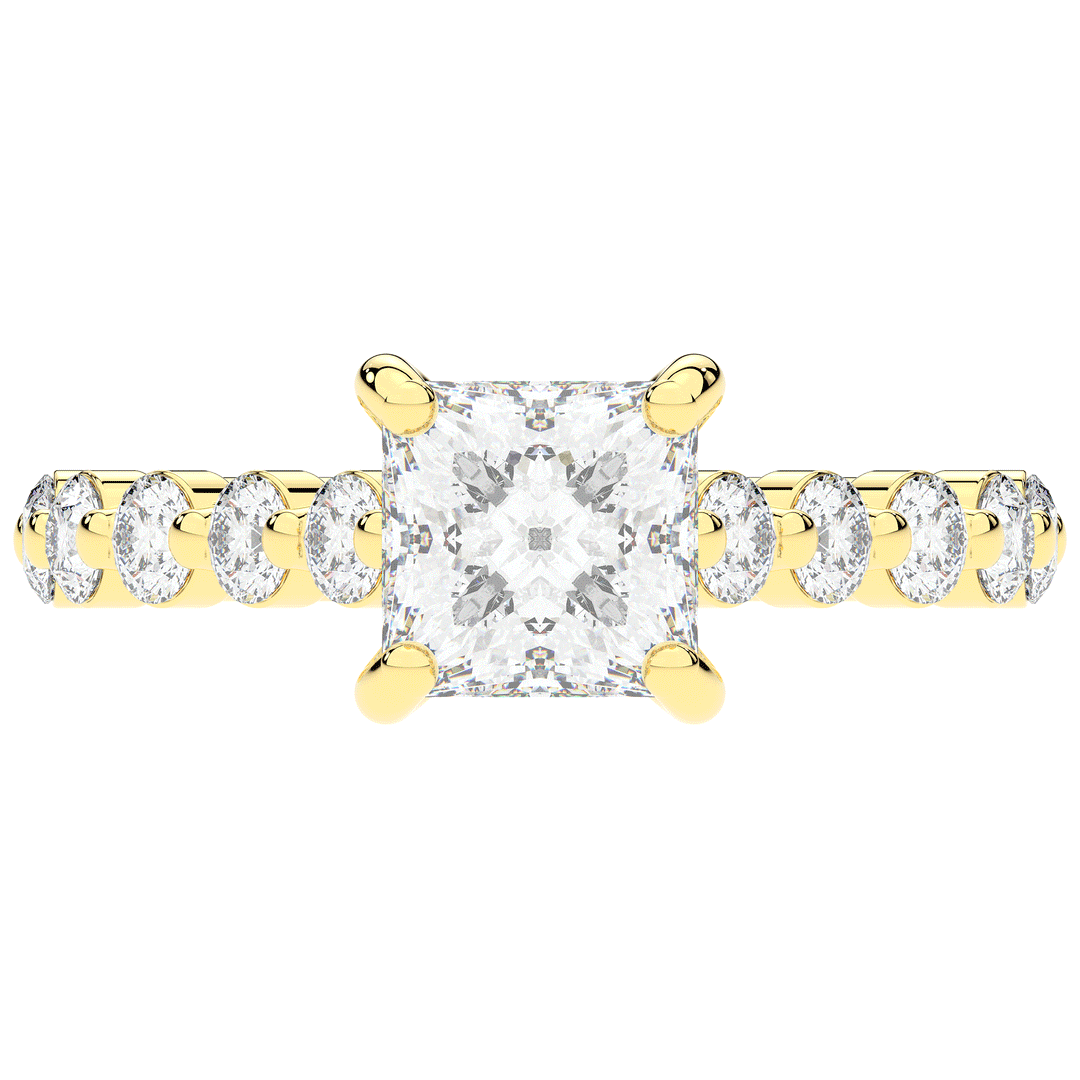 3.90CT.TW PRINCESS LAB DIAMOND ENGAGEMENT RING - Nazarelle