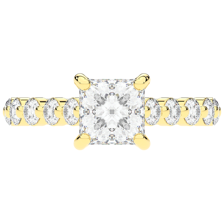 3.90CT.TW PRINCESS LAB DIAMOND ENGAGEMENT RING - Nazarelle