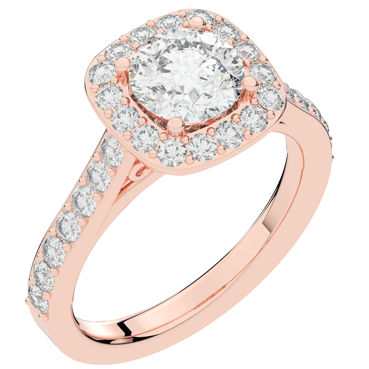 2.25CT.TW ROUND LAB DIAMOND HALO ENGAGEMENT RING - Nazarelle
