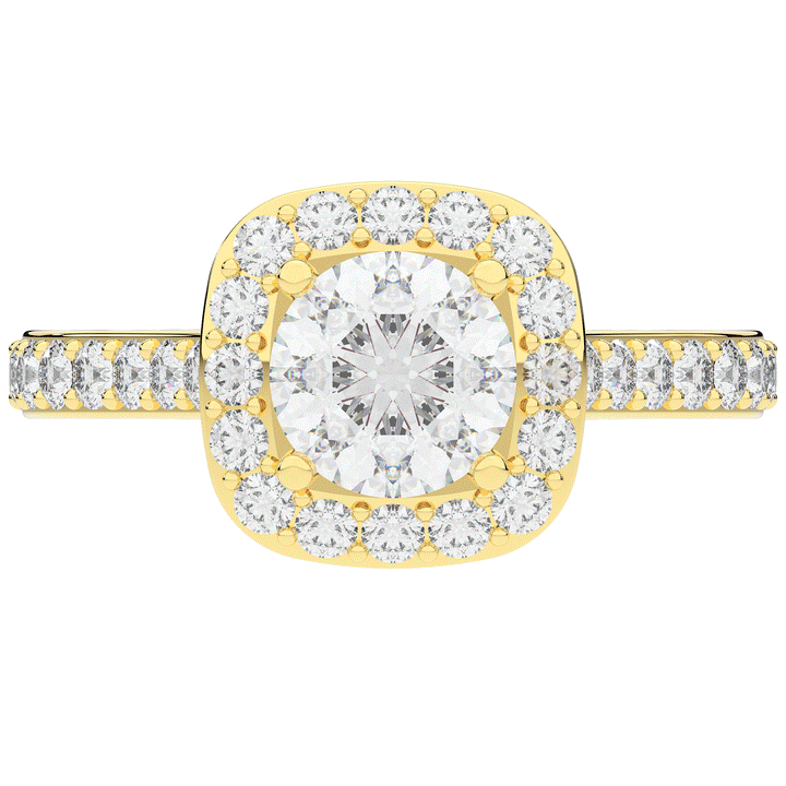 2.25CT.TW ROUND LAB DIAMOND HALO ENGAGEMENT RING - Nazarelle