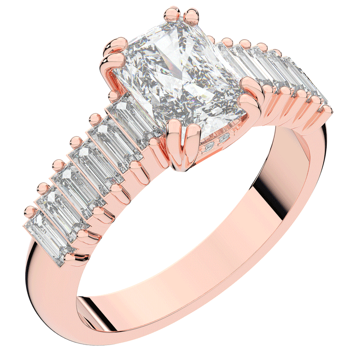 2.60CT.TW RADIANT LAB DIAMOND ENGAGEMENT RING - Nazarelle