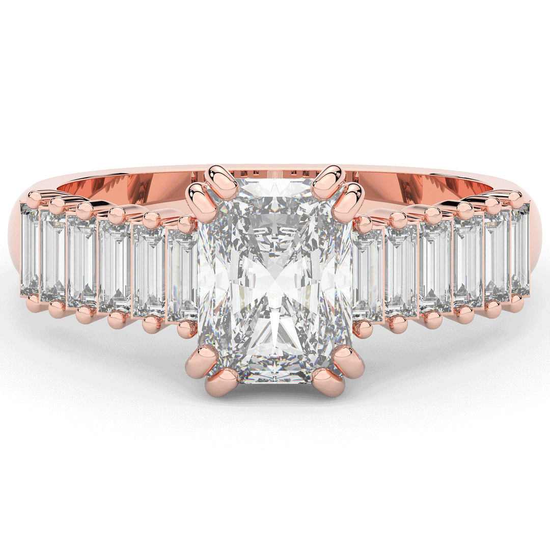 2.60CT.TW RADIANT LAB DIAMOND ENGAGEMENT RING - Nazarelle