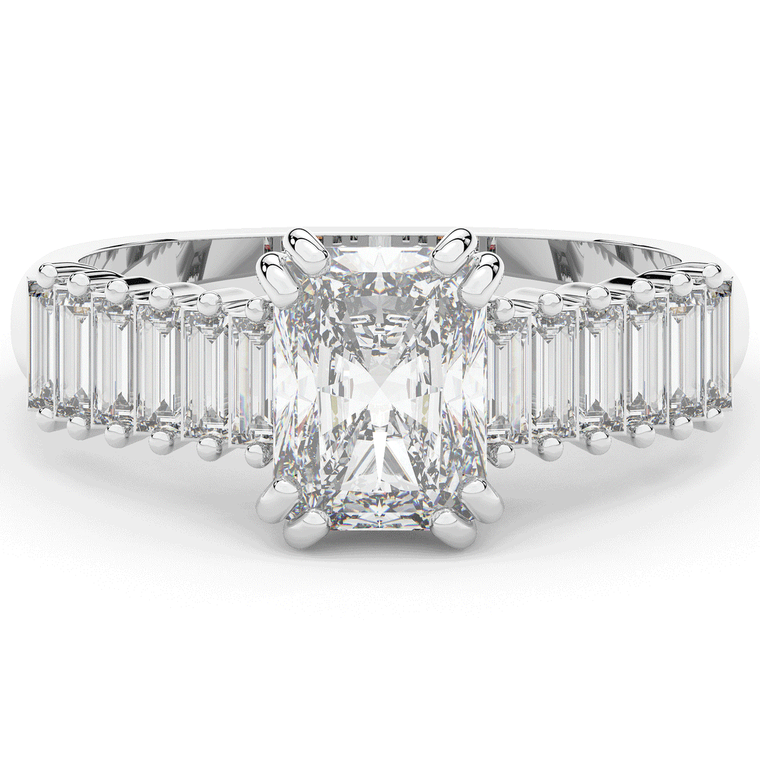 2.60CT.TW RADIANT LAB DIAMOND ENGAGEMENT RING - Nazarelle