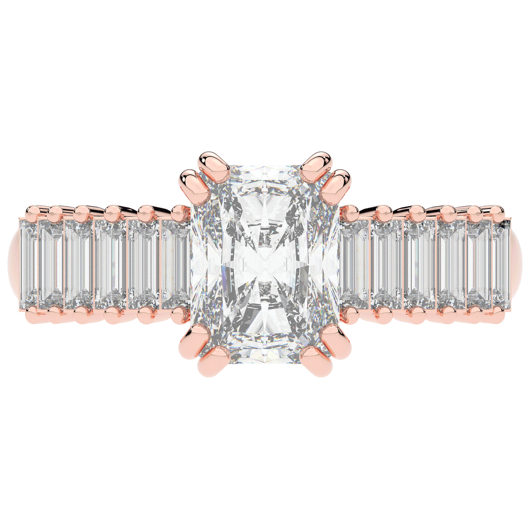 2.60CT.TW RADIANT LAB DIAMOND ENGAGEMENT RING - Nazarelle