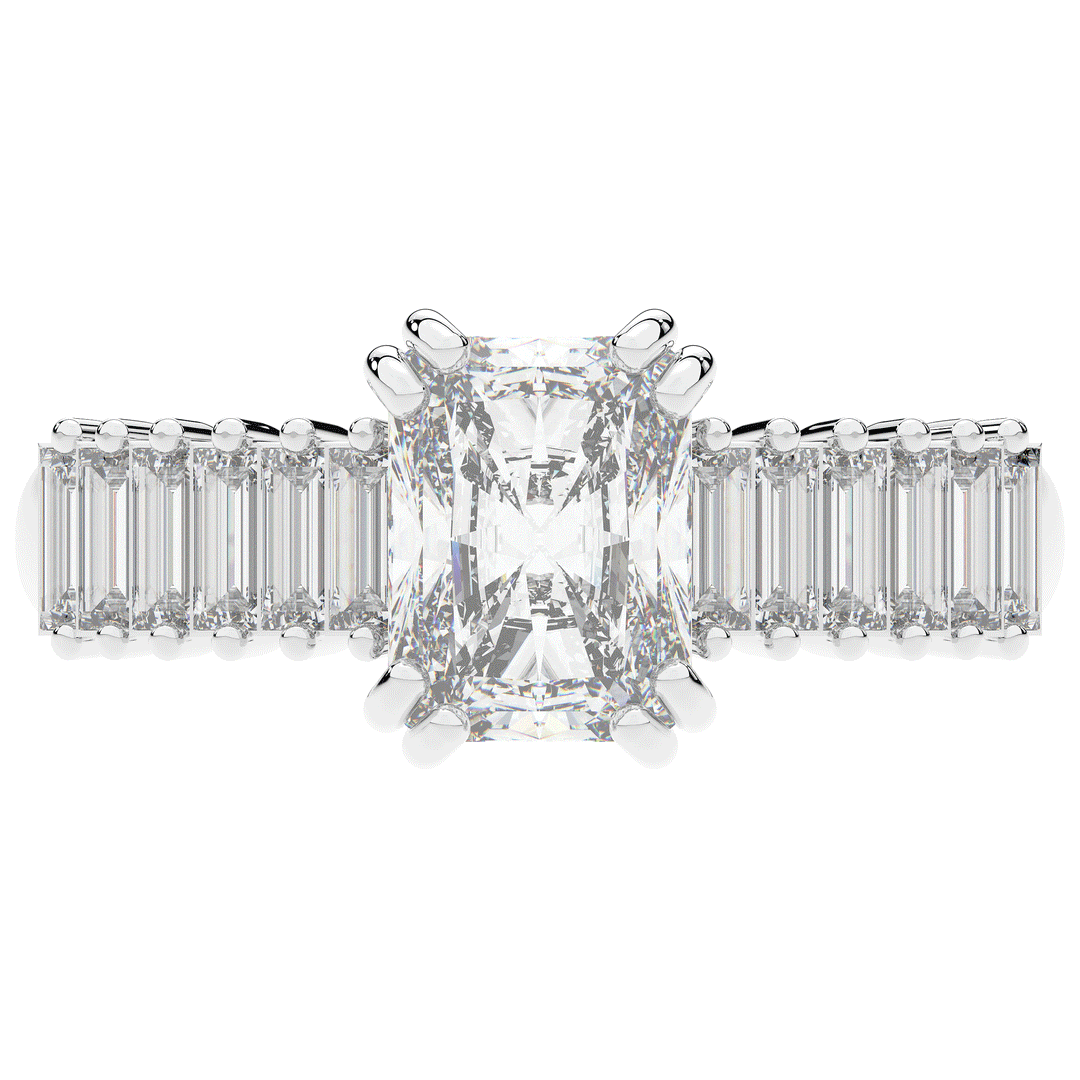 2.60CT.TW RADIANT LAB DIAMOND ENGAGEMENT RING - Nazarelle