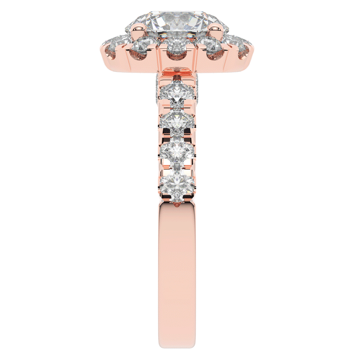 3.50CT.TW ROUND LAB DIAMOND HALO ENGAGEMENT RING - Nazarelle