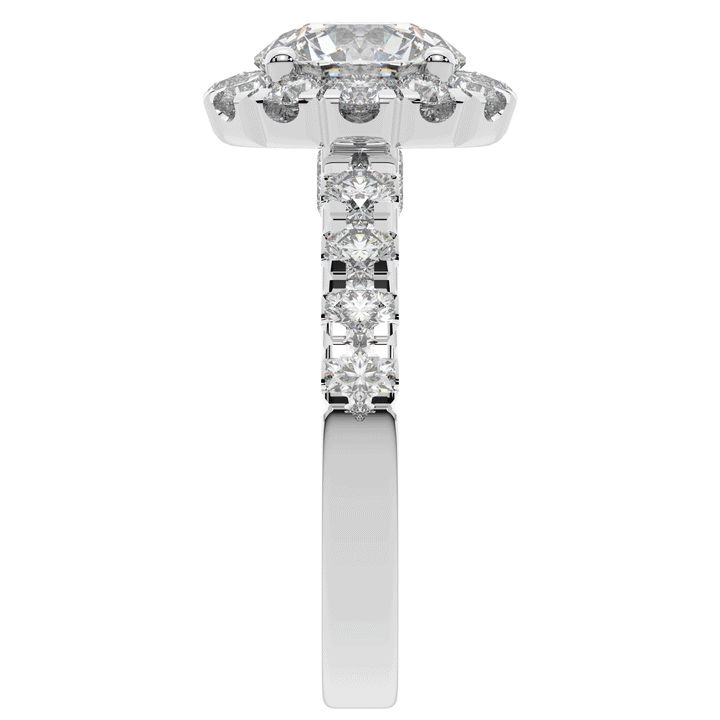 3.50CT.TW ROUND LAB DIAMOND HALO ENGAGEMENT RING - Nazarelle