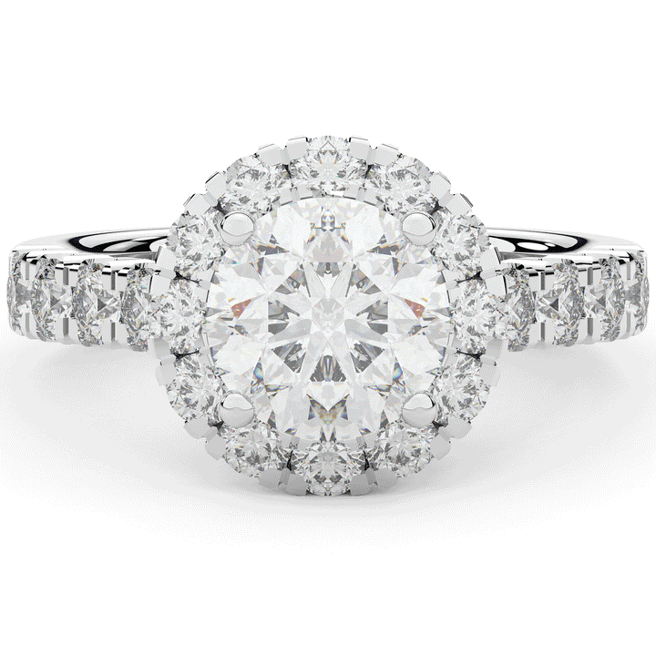 3.50CT.TW ROUND LAB DIAMOND HALO ENGAGEMENT RING - Nazarelle