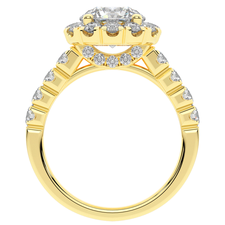 3.50CT.TW ROUND LAB DIAMOND HALO ENGAGEMENT RING - Nazarelle