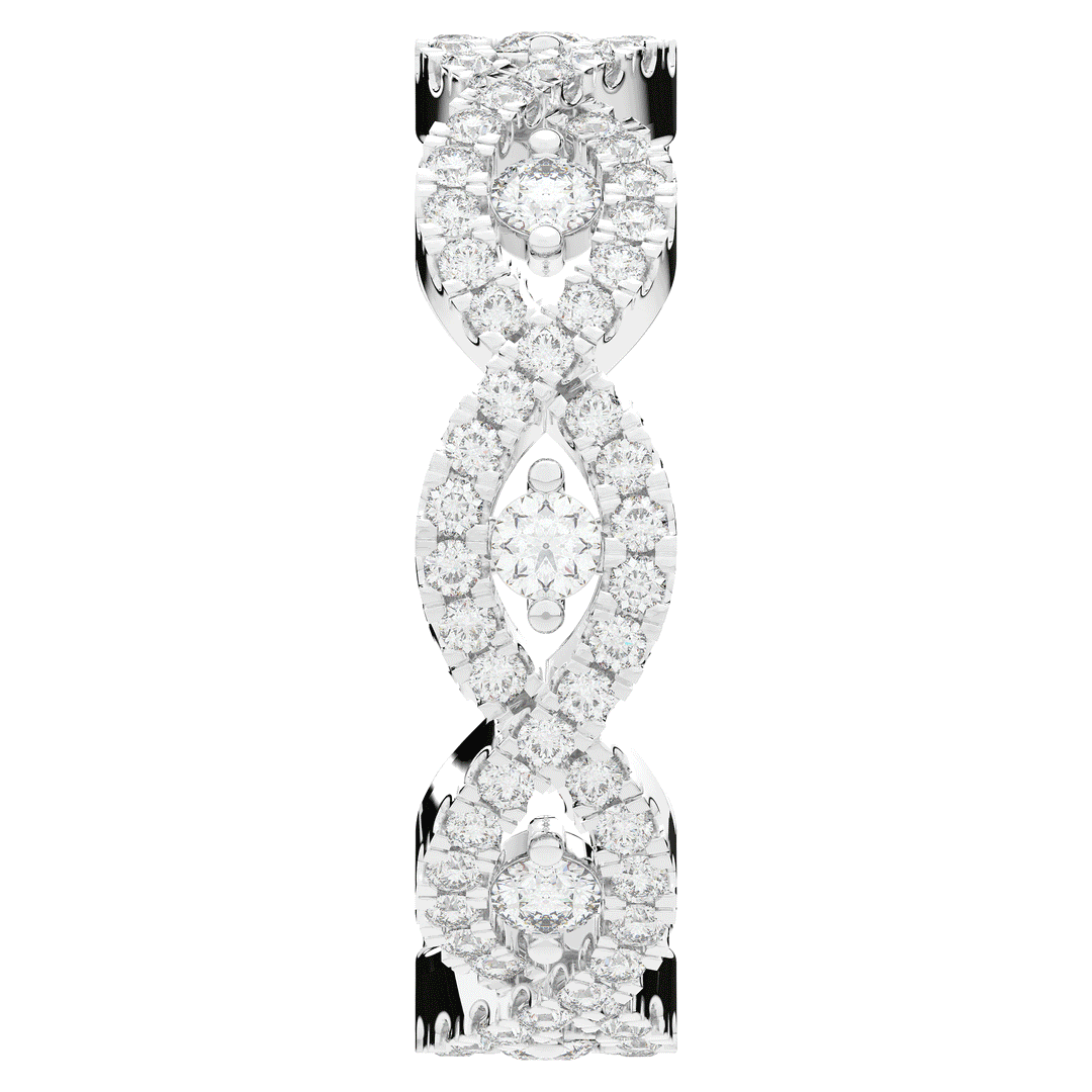0.90CT.TW ROUND LAB DIAMOND TWIST ETERNITY WEDDING BAND - Nazarelle