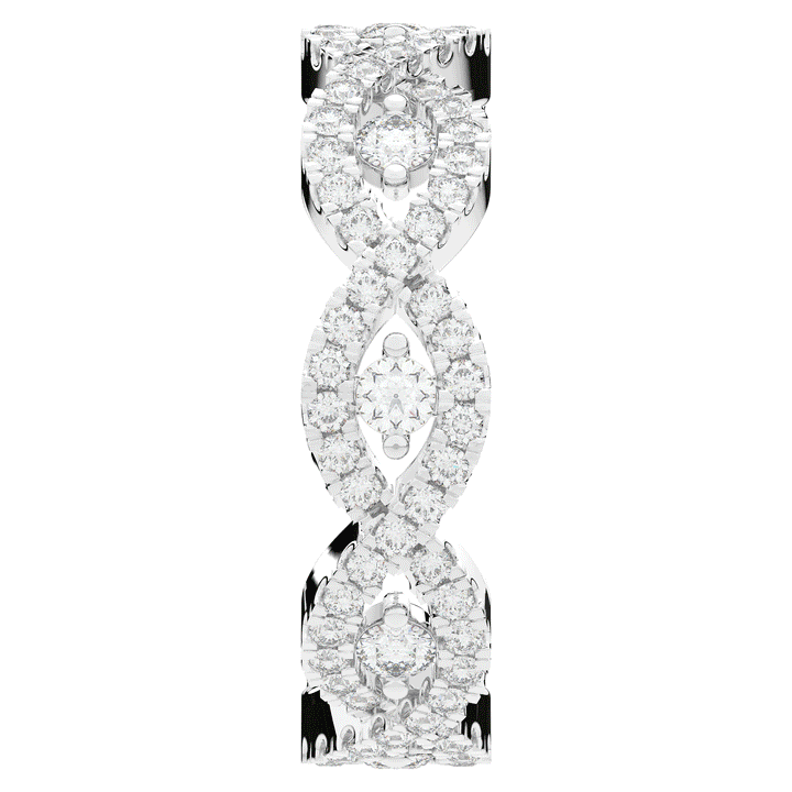 0.90CT.TW ROUND LAB DIAMOND TWIST ETERNITY WEDDING BAND - Nazarelle