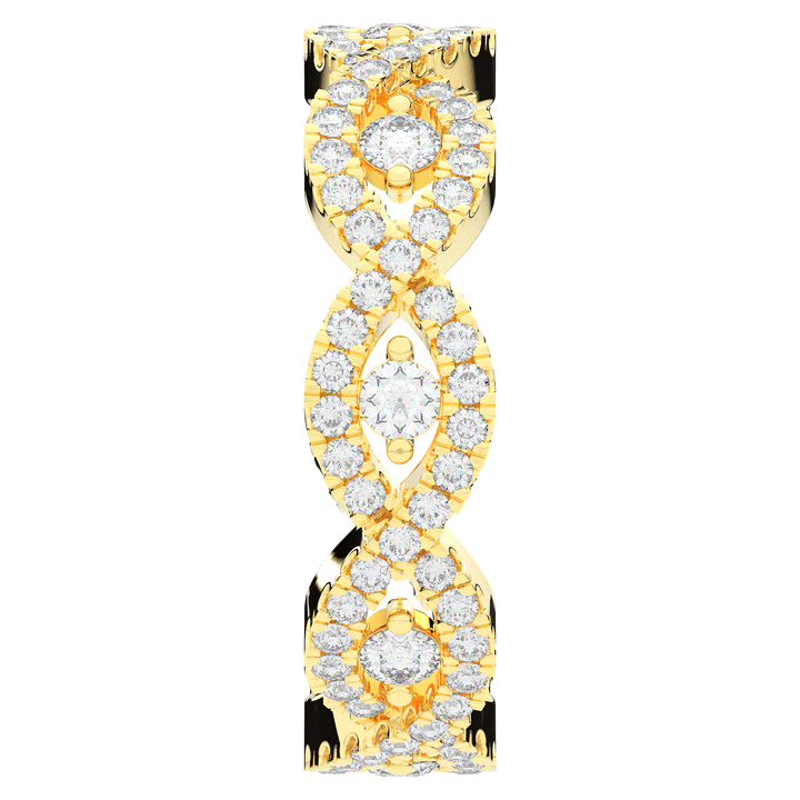 0.90CT.TW ROUND LAB DIAMOND TWIST ETERNITY WEDDING BAND - Nazarelle