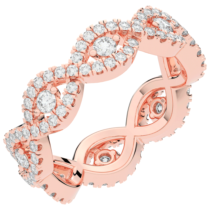 0.90CT.TW ROUND LAB DIAMOND TWIST ETERNITY WEDDING BAND - Nazarelle