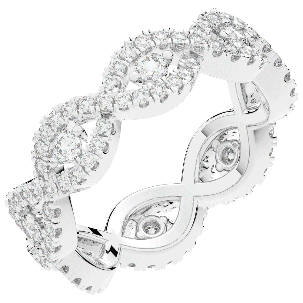 0.90CT.TW ROUND LAB DIAMOND TWIST ETERNITY WEDDING BAND - Nazarelle