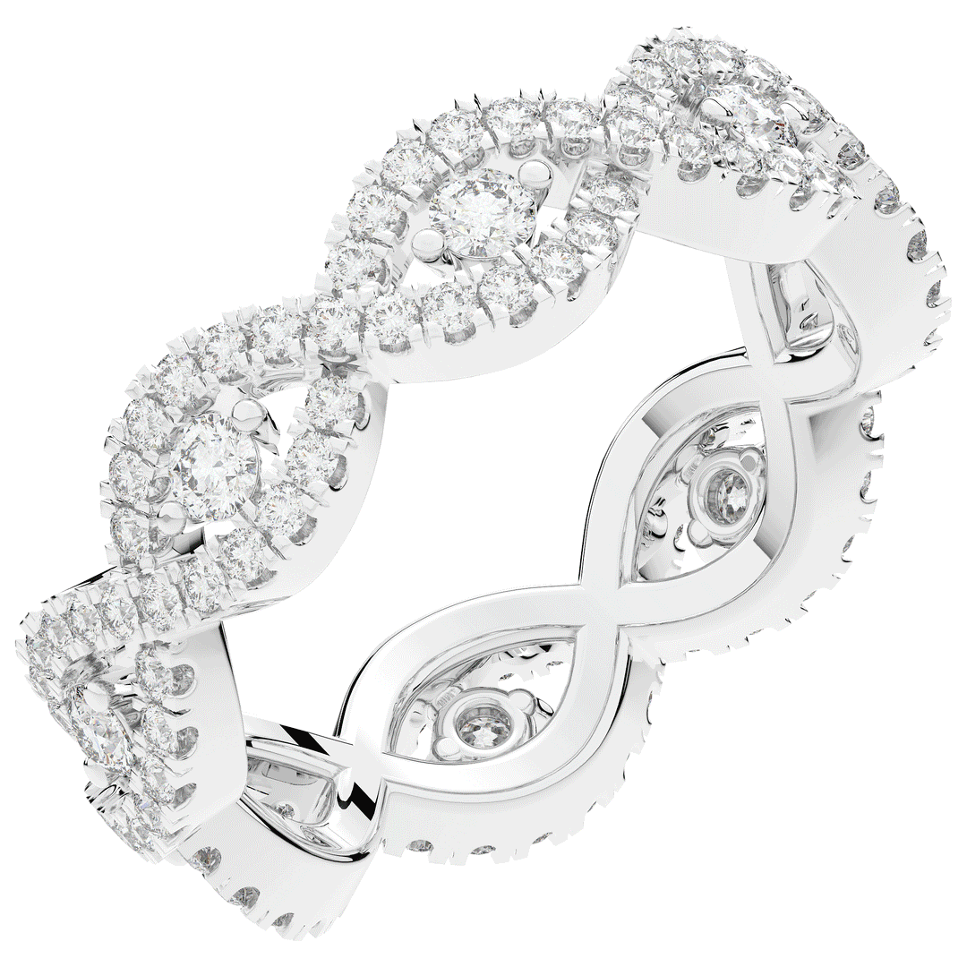 0.90CT.TW ROUND LAB DIAMOND TWIST ETERNITY WEDDING BAND - Nazarelle