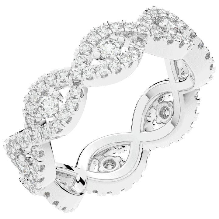0.90CT.TW ROUND LAB DIAMOND TWIST ETERNITY WEDDING BAND - Nazarelle
