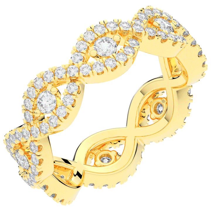 0.90CT.TW ROUND LAB DIAMOND TWIST ETERNITY WEDDING BAND - Nazarelle