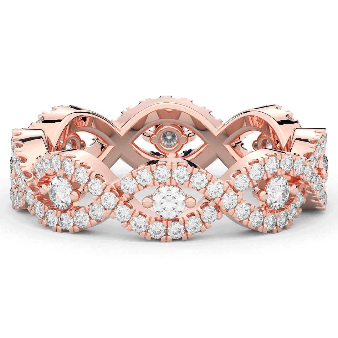 0.90CT.TW ROUND LAB DIAMOND TWIST ETERNITY WEDDING BAND - Nazarelle