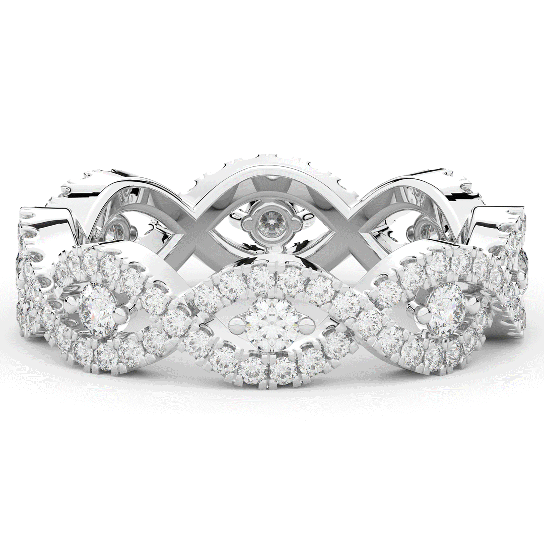 0.90CT.TW ROUND LAB DIAMOND TWIST ETERNITY WEDDING BAND - Nazarelle