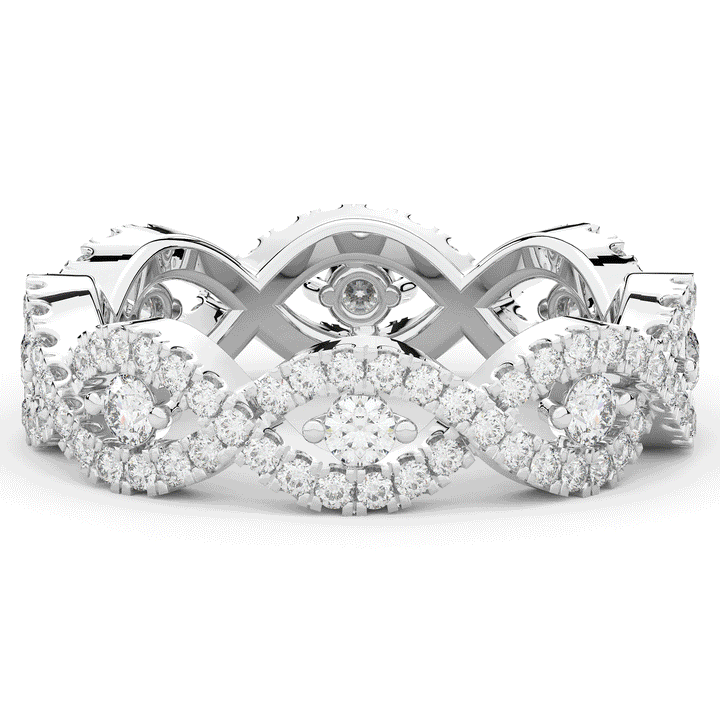 0.90CT.TW ROUND LAB DIAMOND TWIST ETERNITY WEDDING BAND - Nazarelle