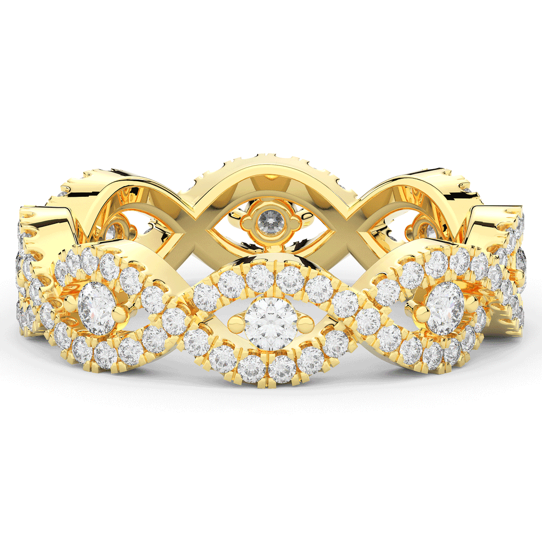 0.90CT.TW ROUND LAB DIAMOND TWIST ETERNITY WEDDING BAND - Nazarelle