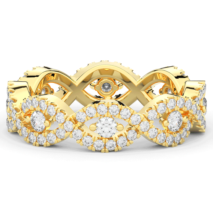 0.90CT.TW ROUND LAB DIAMOND TWIST ETERNITY WEDDING BAND - Nazarelle