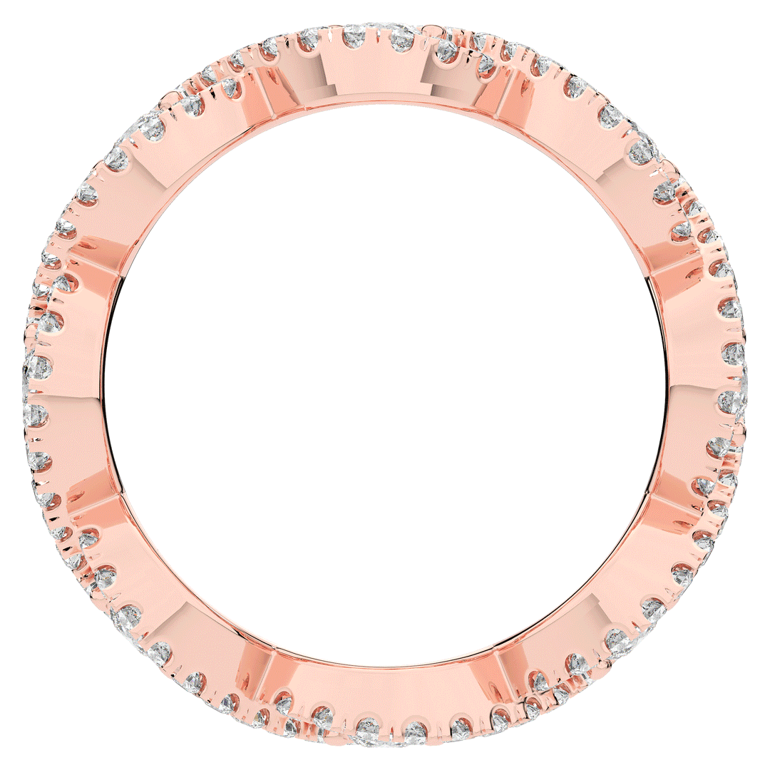 0.90CT.TW ROUND LAB DIAMOND TWIST ETERNITY WEDDING BAND - Nazarelle