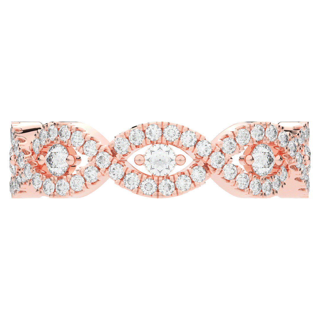 0.90CT.TW ROUND LAB DIAMOND TWIST ETERNITY WEDDING BAND - Nazarelle