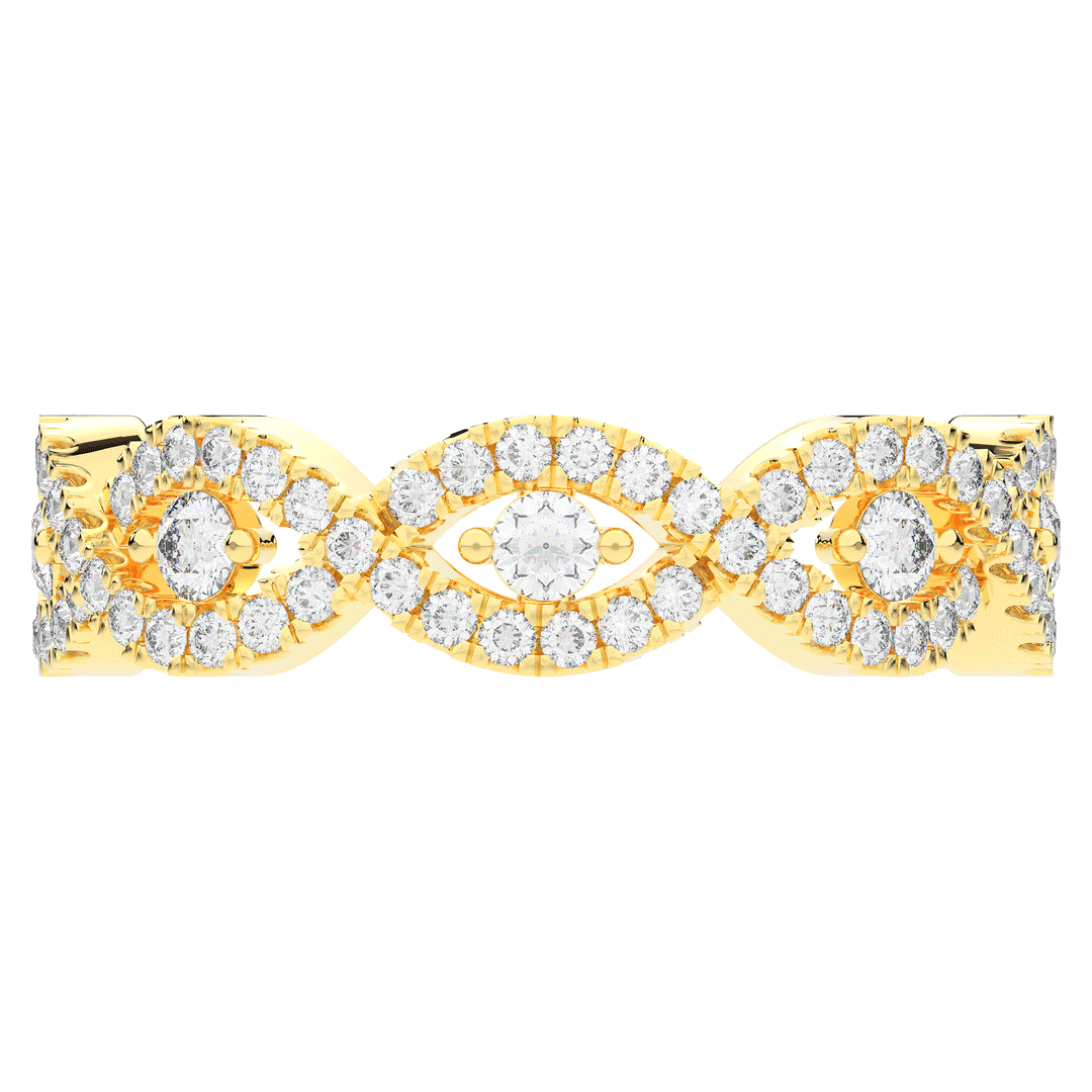 0.90CT.TW ROUND LAB DIAMOND TWIST ETERNITY WEDDING BAND - Nazarelle