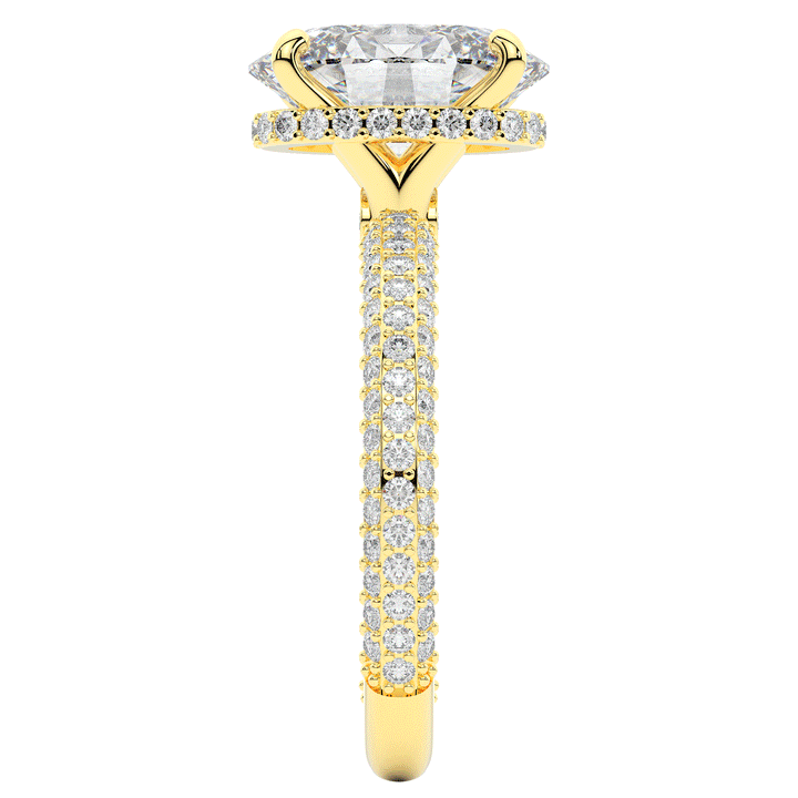 3.60CT.TW OVAL LAB DIAMOND SOLITAIRE ENGAGEMENT RING - Nazarelle