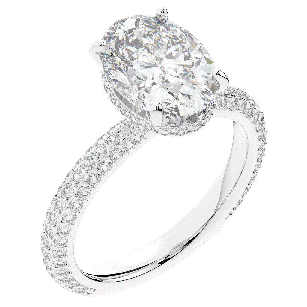 3.60CT.TW OVAL LAB DIAMOND SOLITAIRE ENGAGEMENT RING - Nazarelle