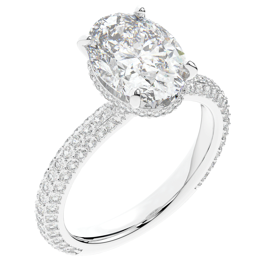 3.60CT.TW OVAL LAB DIAMOND SOLITAIRE ENGAGEMENT RING - Nazarelle
