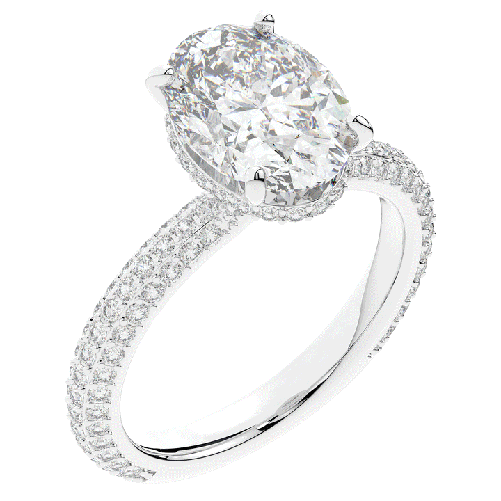 3.60CT.TW OVAL LAB DIAMOND SOLITAIRE ENGAGEMENT RING - Nazarelle