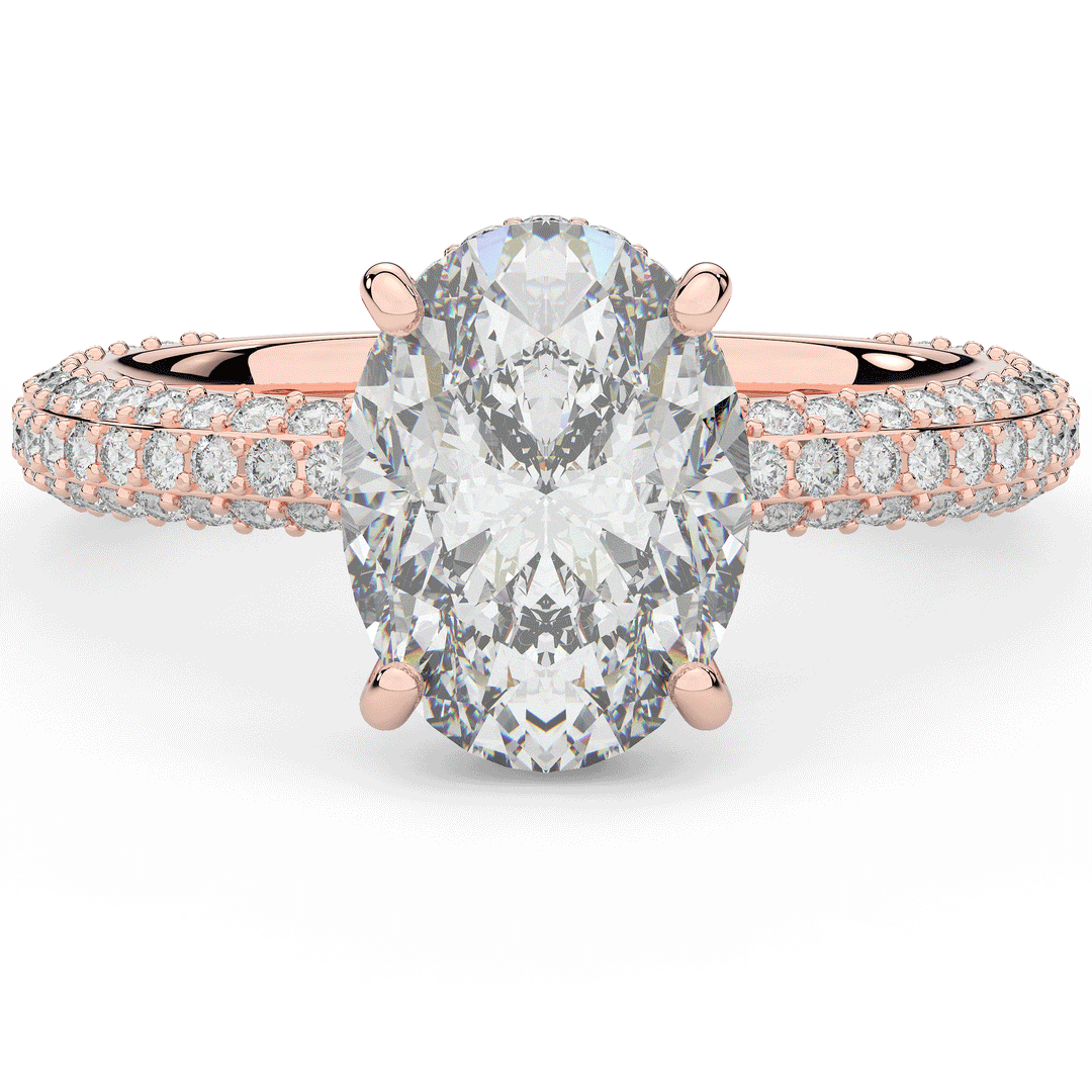 3.60CT.TW OVAL LAB DIAMOND SOLITAIRE ENGAGEMENT RING - Nazarelle