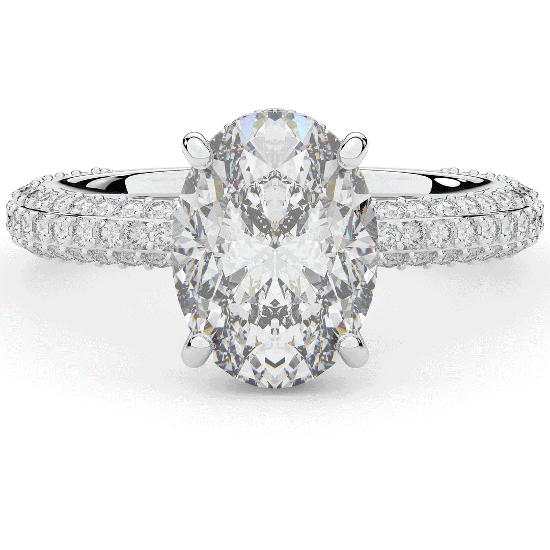 3.60CT.TW OVAL LAB DIAMOND SOLITAIRE ENGAGEMENT RING - Nazarelle