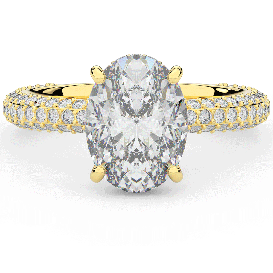 3.60CT.TW OVAL LAB DIAMOND SOLITAIRE ENGAGEMENT RING - Nazarelle
