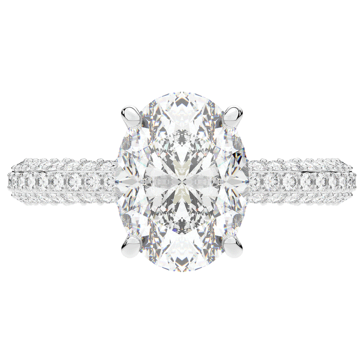 3.60CT.TW OVAL LAB DIAMOND SOLITAIRE ENGAGEMENT RING - Nazarelle