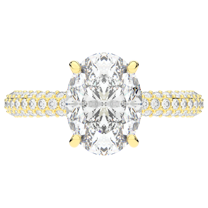 3.60CT.TW OVAL LAB DIAMOND SOLITAIRE ENGAGEMENT RING - Nazarelle