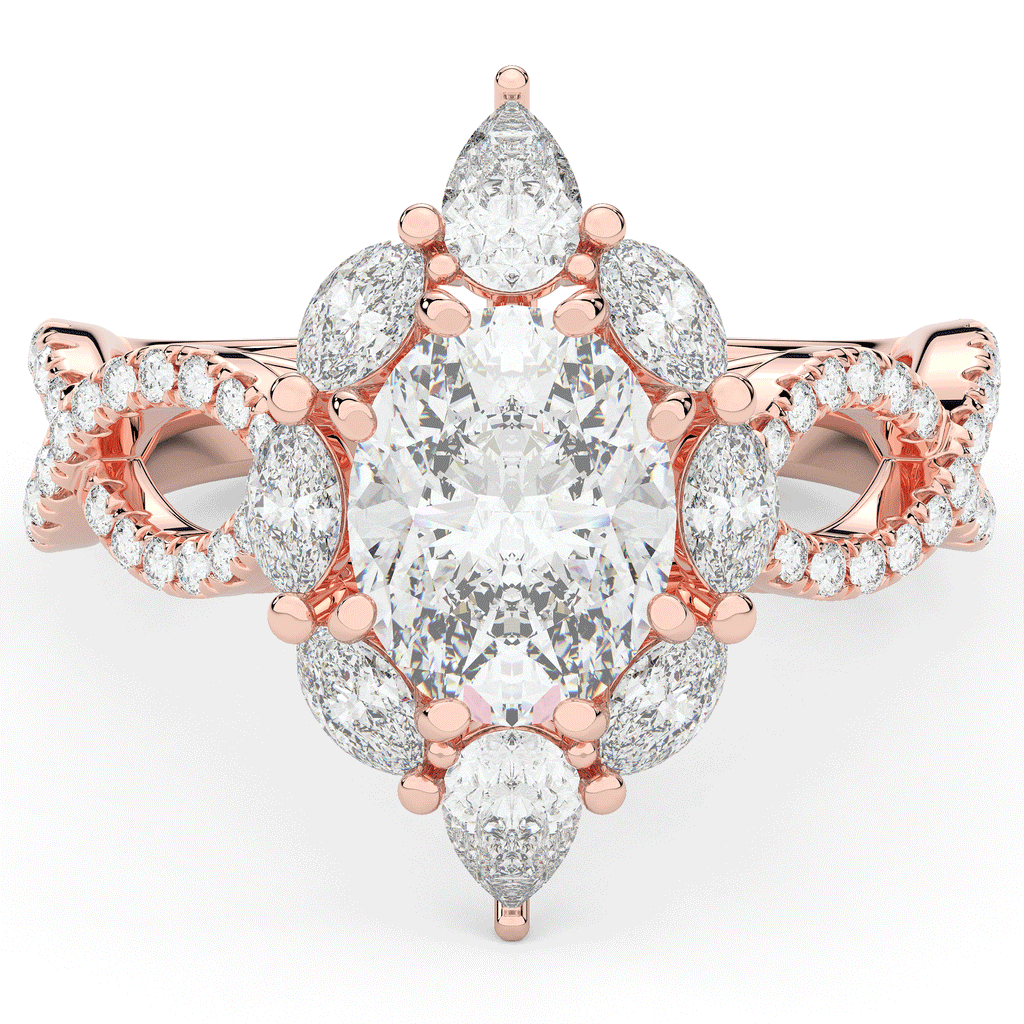 3.00CT.TW OVAL LAB DIAMOND HALO ENGAGEMENT RING - Nazarelle