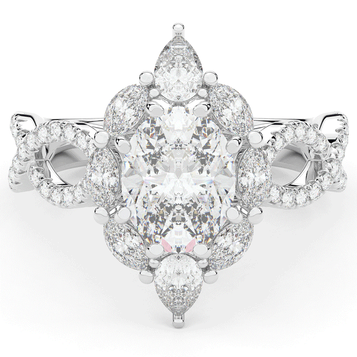 3.00CT.TW OVAL LAB DIAMOND HALO ENGAGEMENT RING - Nazarelle