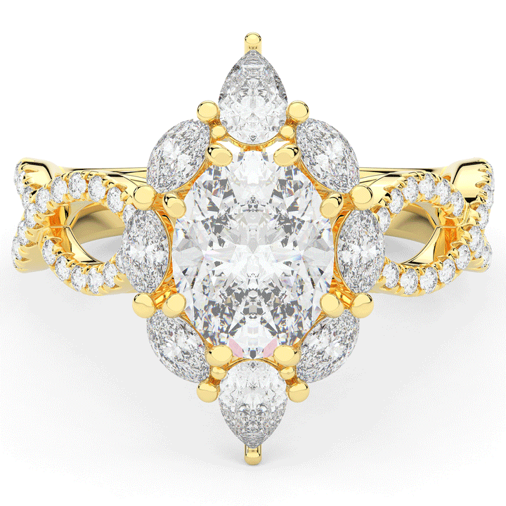 3.00CT.TW OVAL LAB DIAMOND HALO ENGAGEMENT RING - Nazarelle