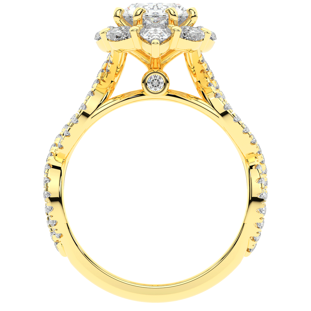 3.00CT.TW OVAL LAB DIAMOND HALO ENGAGEMENT RING - Nazarelle