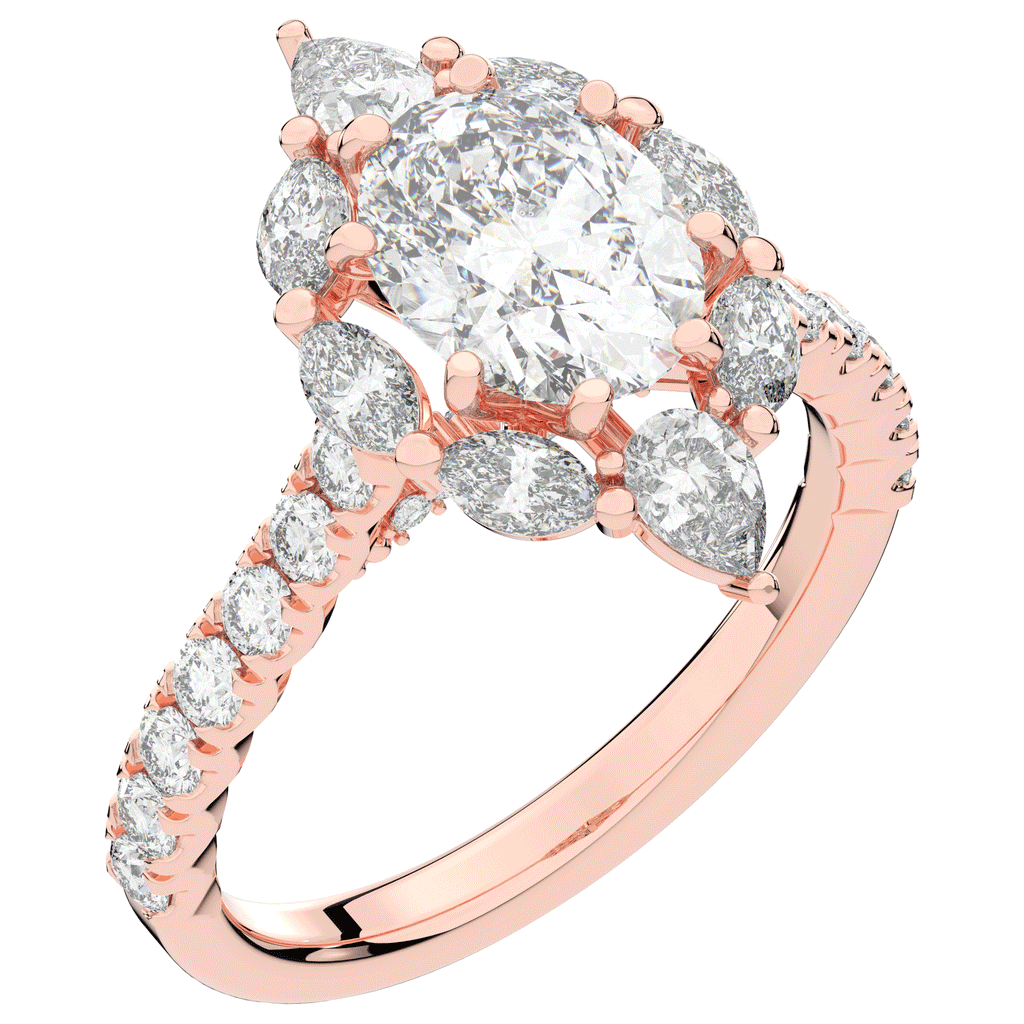 2.75CT.TW OVAL LAB DIAMOND HALO ENGAGEMENT RING - Nazarelle