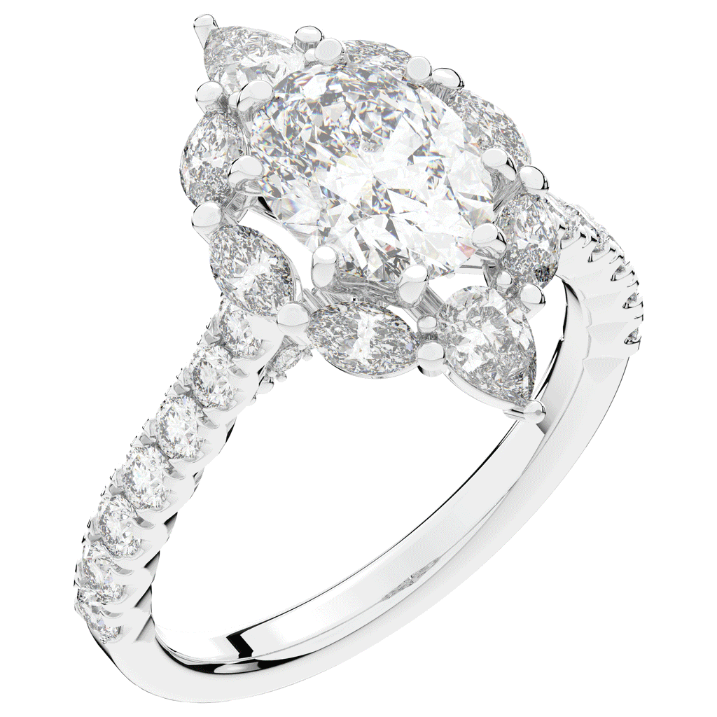 2.75CT.TW OVAL LAB DIAMOND HALO ENGAGEMENT RING - Nazarelle