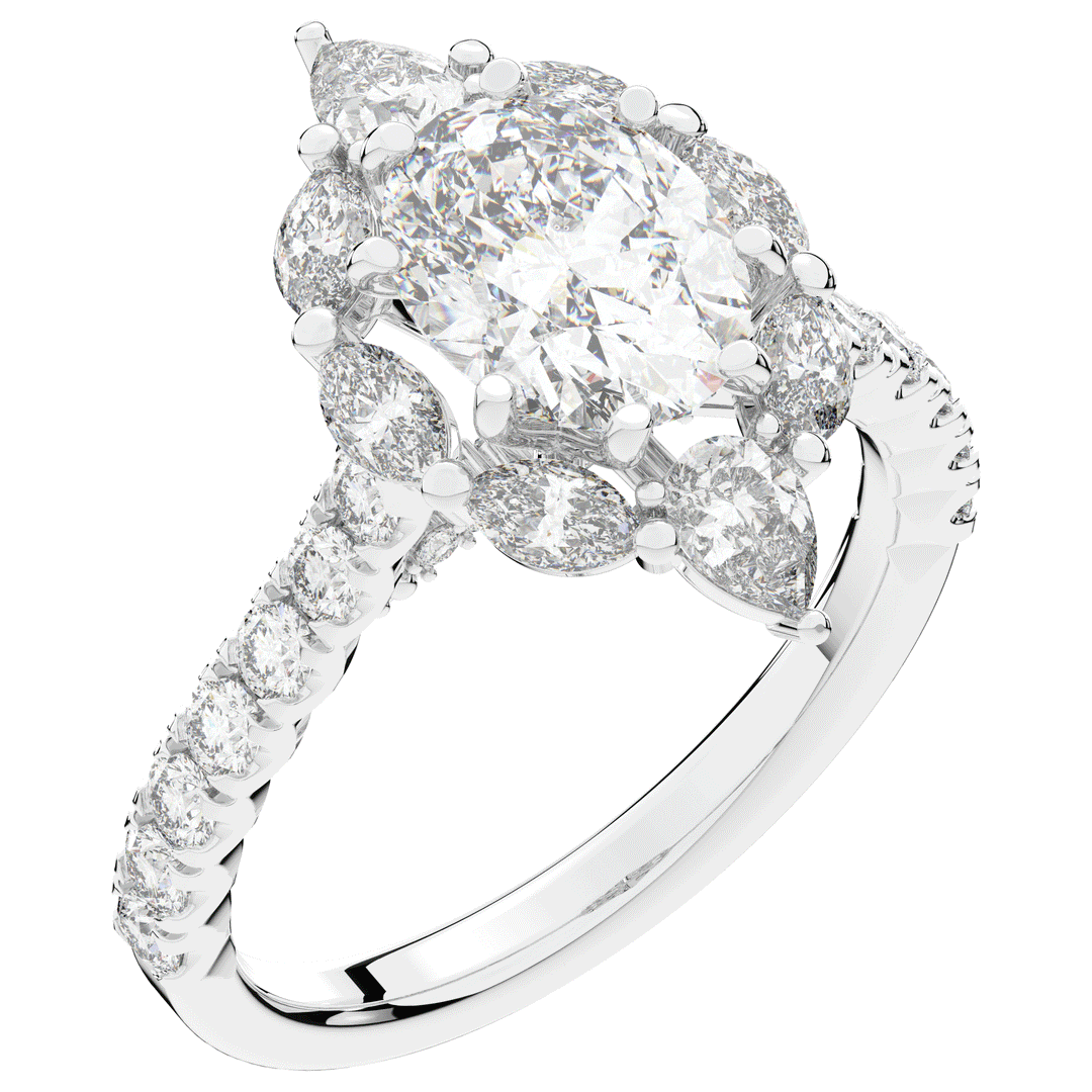2.75CT.TW OVAL LAB DIAMOND HALO ENGAGEMENT RING - Nazarelle