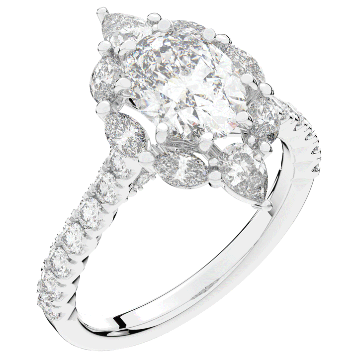 2.75CT.TW OVAL LAB DIAMOND HALO ENGAGEMENT RING - Nazarelle
