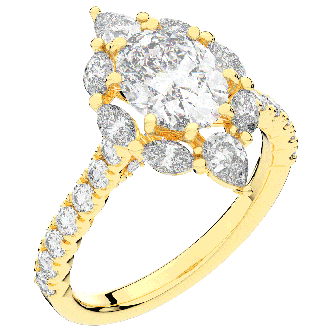 2.75CT.TW OVAL LAB DIAMOND HALO ENGAGEMENT RING - Nazarelle